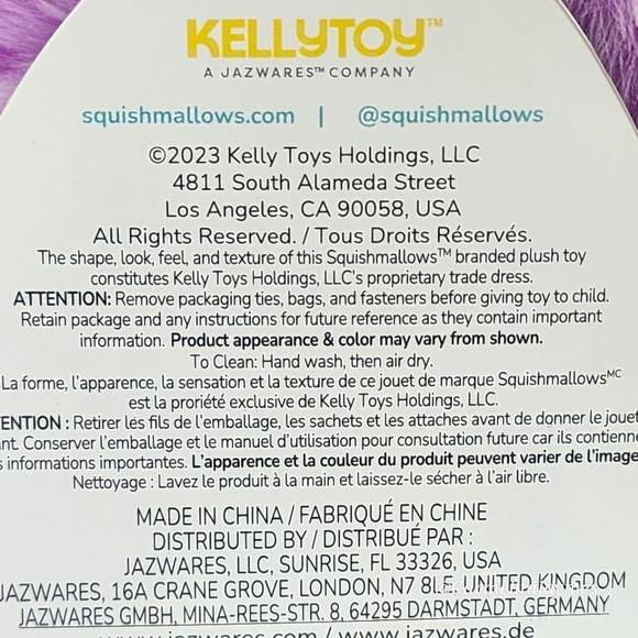 KIKI 🦘 Purple Kangaroo w Pouch FuzzAMallow Squishmallow NWT med school & sewing - Picture 9 of 10